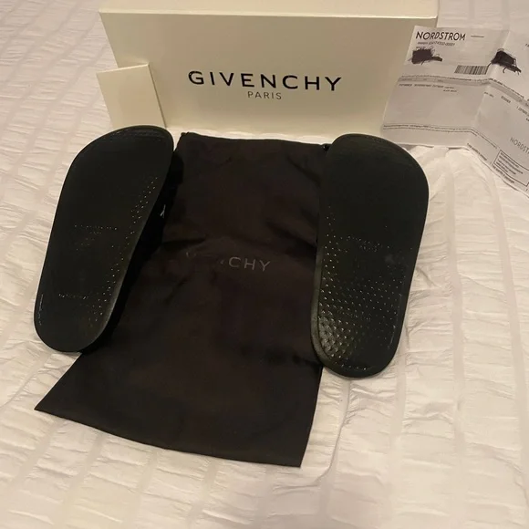 Givenchy Black Woman’s slide Sandals Sleek Minimalist Design - Picture 3 of 14